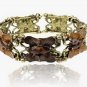 Vintage Rhinestone Open Cuff Gemstone Butterfly Bangle