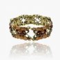 Vintage Rhinestone Open Cuff Gemstone Butterfly Bangle