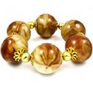 Large Marble Bead Stretch Bangle Bracelet