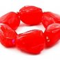 Formica Red Pebble Stone Bead Stretch Bangle Bracelet