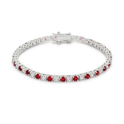 10 ctw Ruby Cubic Zirconia Tennis Bracelet