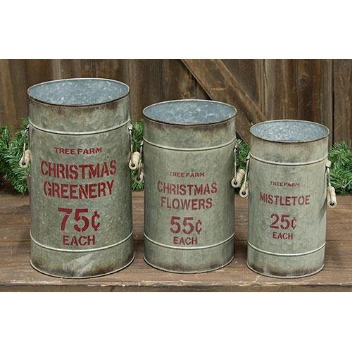 Galvanized Buckets set of 3
