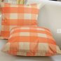 Orange Plaid Throw Pillows Covers set of 2