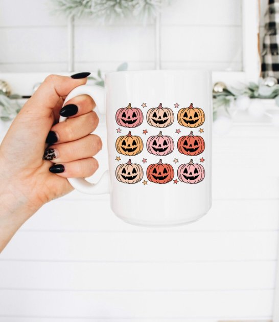 Pink & Orange Pumpkins Mug