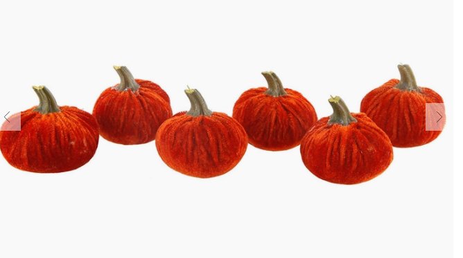Orange Velvet Pumpkins 6 piece set