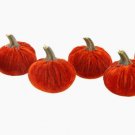 Orange Velvet Pumpkins 6 piece set