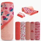 6-piece Strawberry Hooded Towel + 5-pack Washcloths