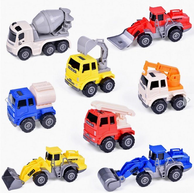 8-piece Pull Back Construction Cars