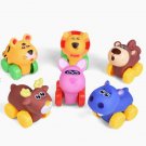 6-piece Push and Go Toddler Animal Toy Cars