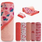 6-piece Strawberry Hooded Towel and 5-pack Washcloths