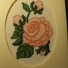 Finished Completed Cross Stitch Card - Pretty "Roses"