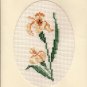 Finished Completed Cross Stitch Card - Iris Flower