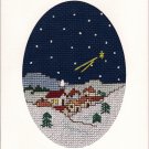 Finished Completed Cross Stitch Card - Winter Night