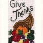 Finished Completed Cross Stitch Card - Give Thanks