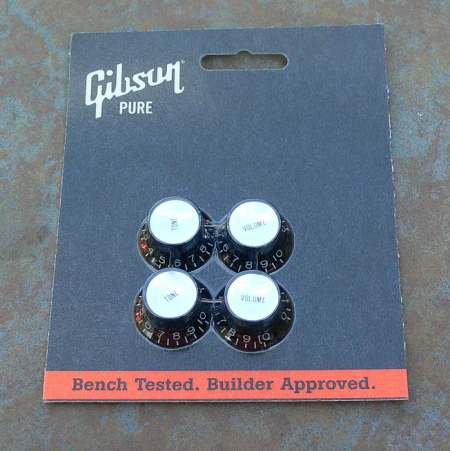 Genuine GIBSON Tophat Volume tone knob Black / Silver