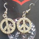 Rhinestone Peace Earrings