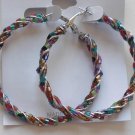 Beaded Hoop Earrings (Rainbow)