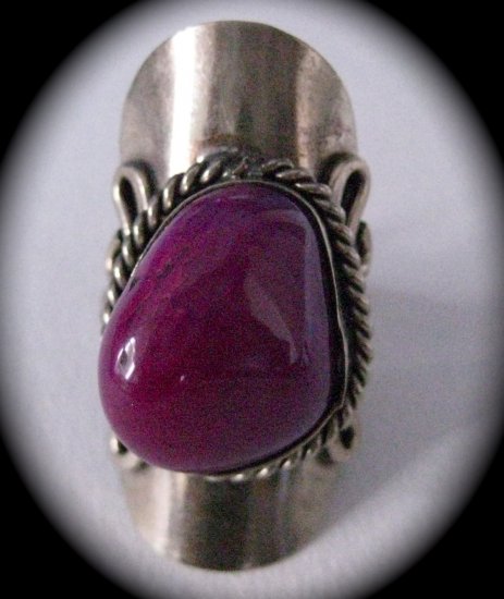 Silver Stone Ring (Dark Pink)