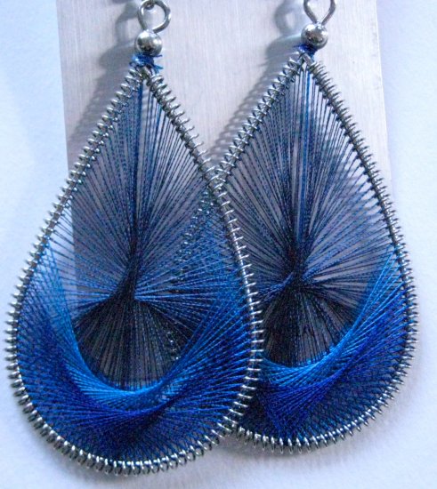 Threaded Earrings (Blue)