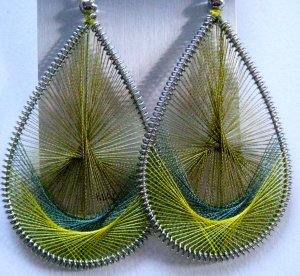 Threaded Earrings (Earthy Greens)