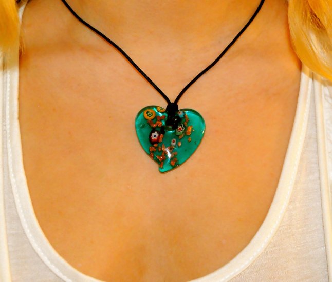 Marble Heart Necklace (Green)