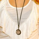 Circle Necklace with Pink Crystal Rocks