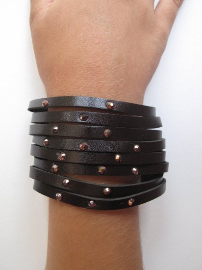 Brown Rhinestone Cuff Bracelet