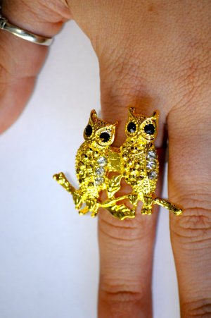 Perched Owls Ring (Many colors!)