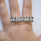Double Finger Rhinestone Ring (Many Colors!)