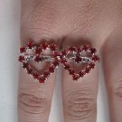 Two Finger Heart Ring (Red)