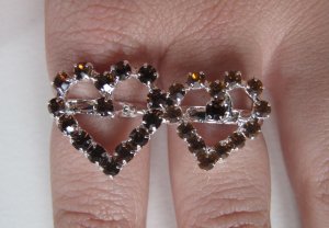 Two Finger Heart Ring (Brown)