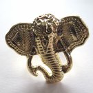 Elephant Head Adjustable Ring (Gold w/ Purple)