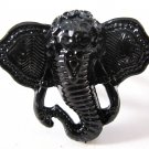 Elephant Head Adjustable Ring (Black)