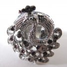 Peacock Rhinestone Ring (Purple)
