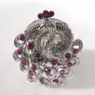 Peacock Rhinestone Ring (Pink)