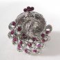 Peacock Rhinestone Ring (Pink)