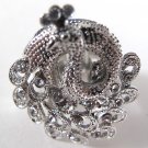 Peacock Rhinestone Ring (Silver)