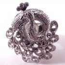 Peacock Rhinestone Ring (Light Purple)