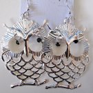 Large Owl Earrings (Silver)