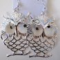 Large Owl Earrings (Silver)