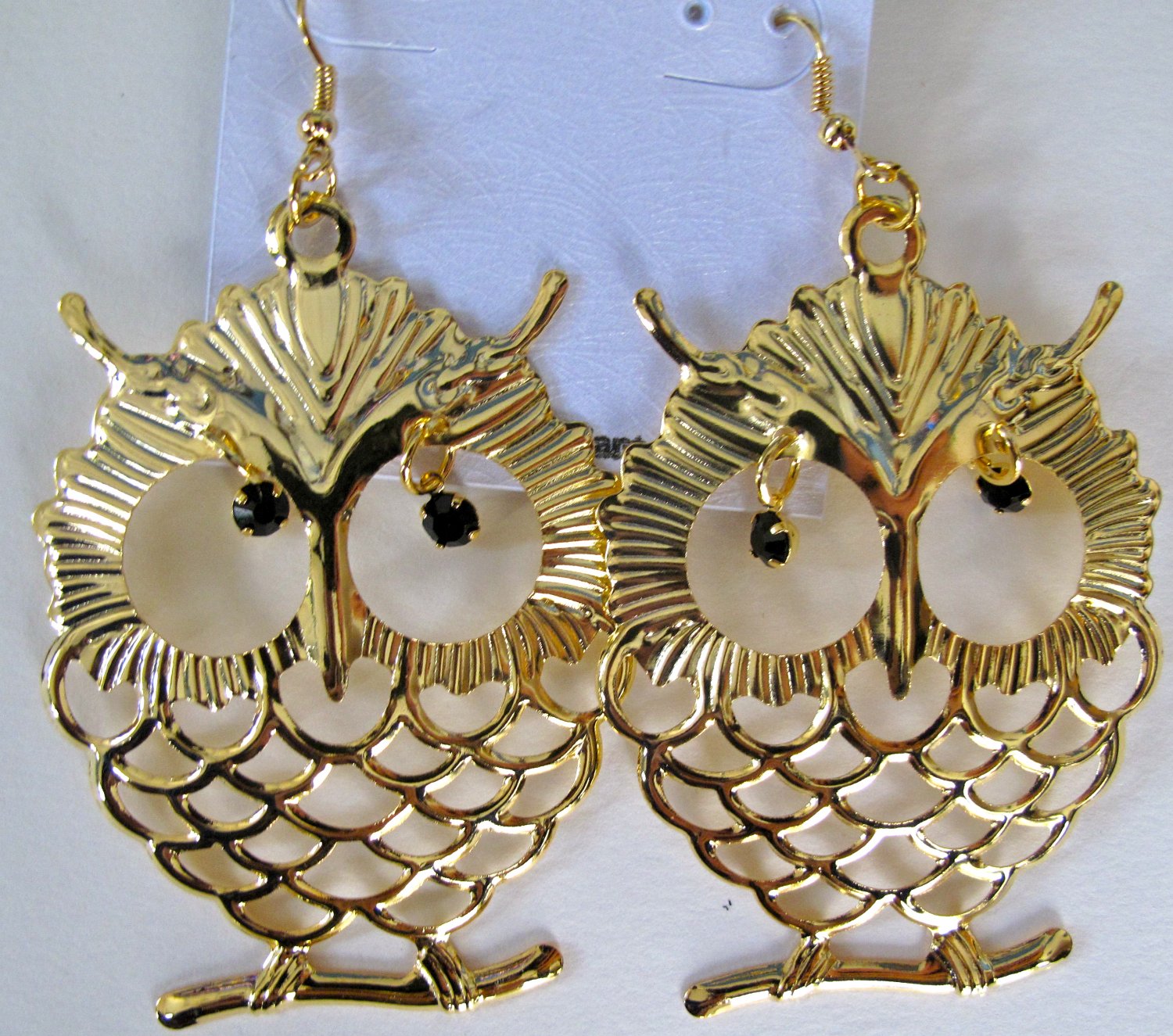Large Owl Earrings (Gold)