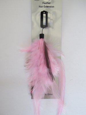 Feather Hair Extension Clip (Light Pink)