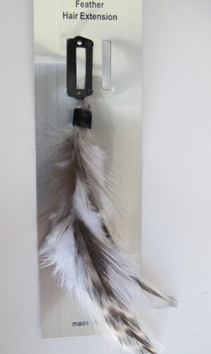 Feather Hair Extension Clip (White/Natural)