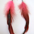 Large Feather Earrings (Light Pink)