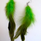 Large Feather Earrings (Green)