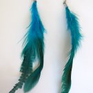 Large Feather Earrings (Turquoise)