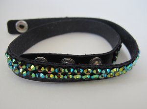 Double Wrap Rainbow Rhinestone Bracelet