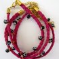 Evil Eye Bracelet (Dark Pink)