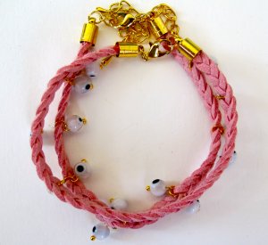 Evil Eye Bracelet (Light Pink)