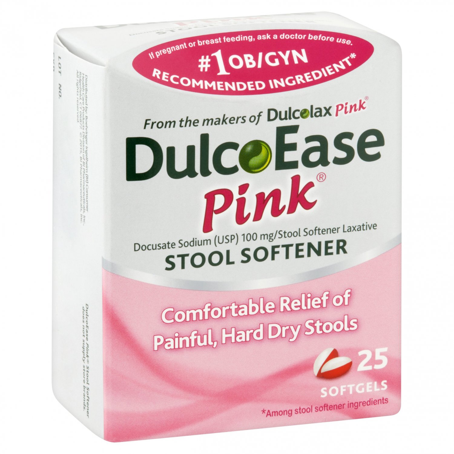 DulcoEase Pink Stool Softener Laxative 100 Mg 25 Softgels   5a6ce621dabe8 105051b 